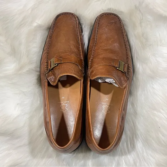 Ecco Brown Leather Slip On Loafers