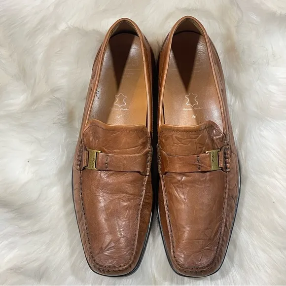 Ecco Brown Leather Slip On Loafers