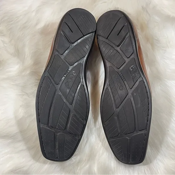 Ecco Brown Leather Slip On Loafers