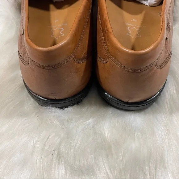 Ecco Brown Leather Slip On Loafers