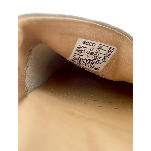 ECCO Crepetray Womens Slip On Loafers Leather Shoes Sz 11 EU 42 Color Sage Grey