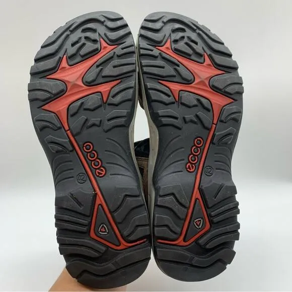 Ecco Men's Yucatan Walking &amp; Trail Comfort Sandals Leather Tarmac/Moon Rock Sz 8
