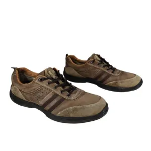 Ecco Sneakers sz 45 EU Men Brown Black Striped Leather Preppy Sporty Outdoor