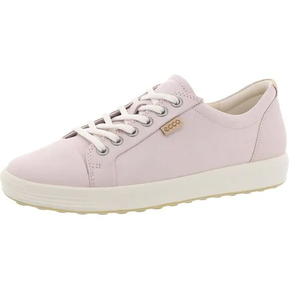 ECCO Womens Soft7 Purple Leather Low Top Trainers Fashion Sneakers Flats New