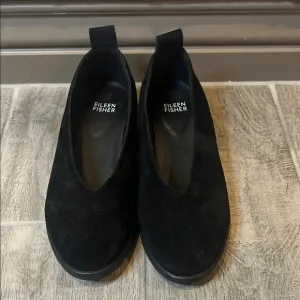 Eileen Fisher Black Flats &amp; Loafers with Slip-On Style
