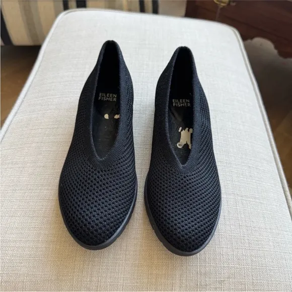 Eileen Fisher Black Knit Flats