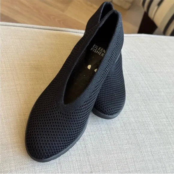Eileen Fisher Black Knit Flats