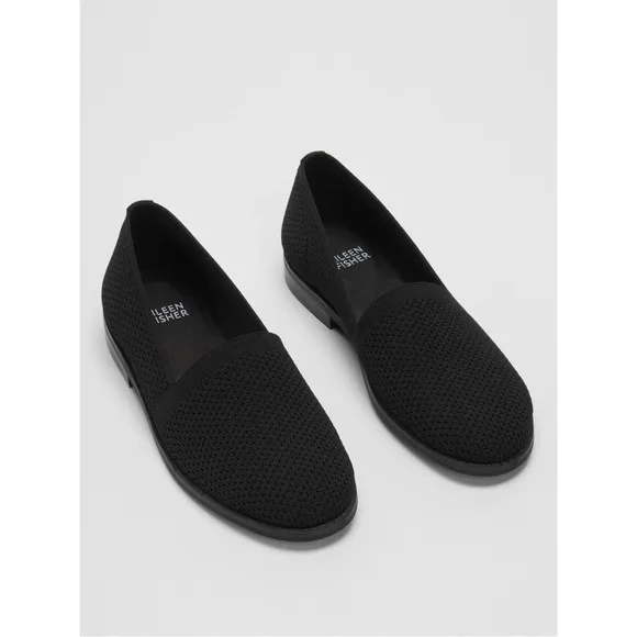 Eileen Fisher • Demi Recycled Stretch Knit Loafer flat slip on black