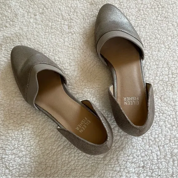 Eileen Fisher Ida Metallic D'Orsay Ballerina Flats