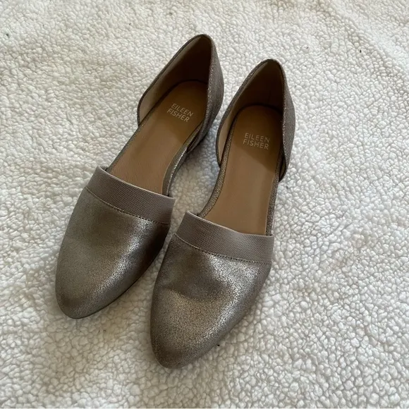 Eileen Fisher Ida Metallic D'Orsay Ballerina Flats