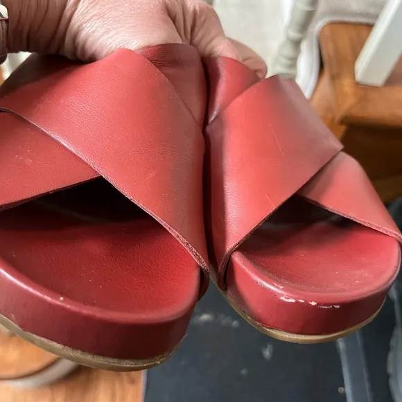 Eileen Fisher leather sandals, rust color, size 9