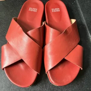Eileen Fisher leather sandals, rust color, size 9
