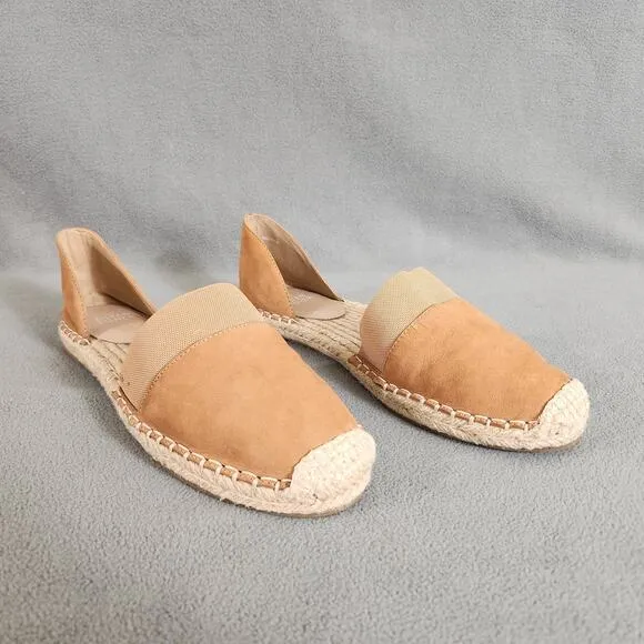 EILEEN FISHER Nubuck D'Orsay Espadrilles Size 8 Light Brown Honey Tan
