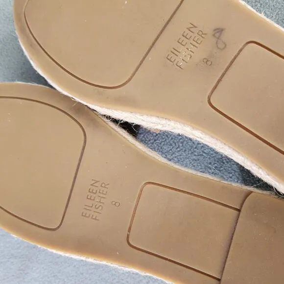 EILEEN FISHER Nubuck D'Orsay Espadrilles Size 8 Light Brown Honey Tan