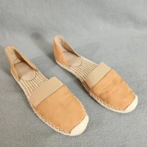 EILEEN FISHER Nubuck D'Orsay Espadrilles Size 8 Light Brown Honey Tan