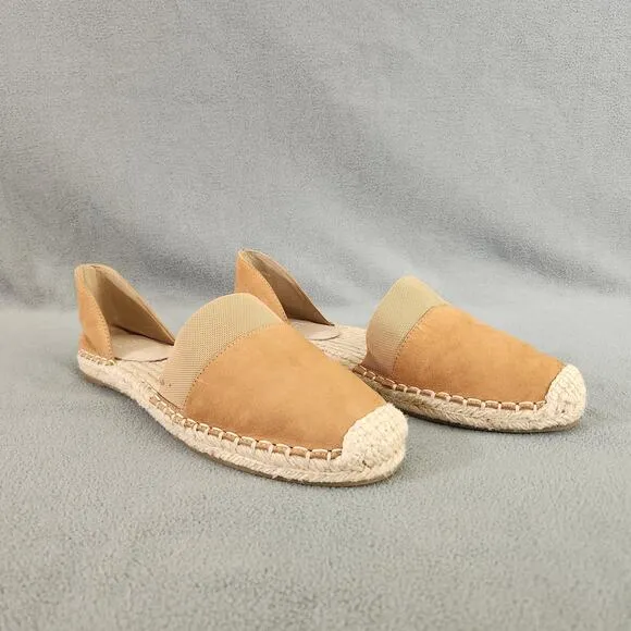 EILEEN FISHER Nubuck D'Orsay Espadrilles Size 8 Light Brown Honey Tan
