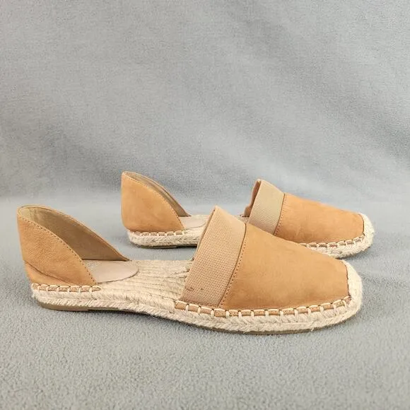 EILEEN FISHER Nubuck D'Orsay Espadrilles Size 8 Light Brown Honey Tan