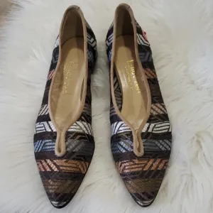 Eliot Zed Black and Brown Loafers with Textured Pattern