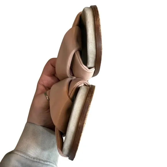 Emme Parsons Size 37 Folded Slide Sandals Blush Pink Nappa Leather Minimalist