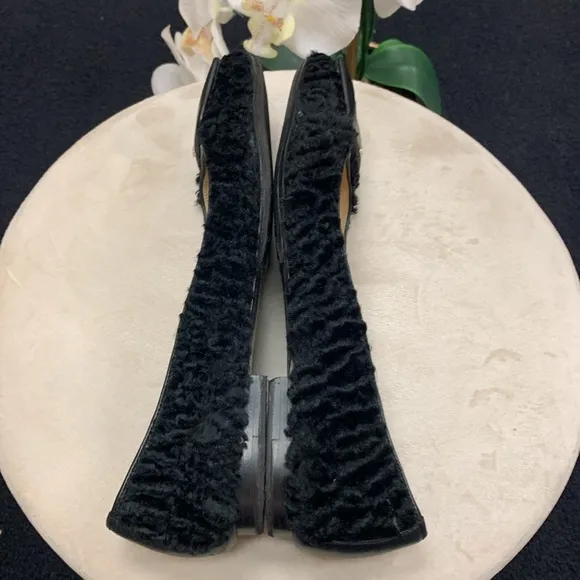 Ermanno Scervino Black Fabric/Leather Flats Size 38.5
