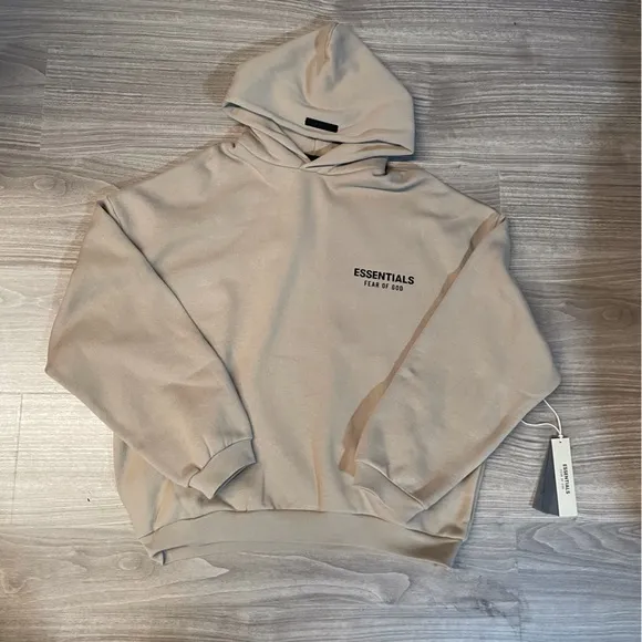 Essentials Fear Of God Beige Hoodie