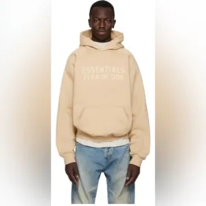 Essentials Fear Of God Beige Hoodie