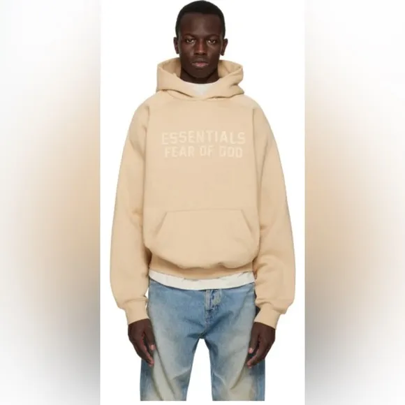 Essentials Fear Of God Beige Hoodie