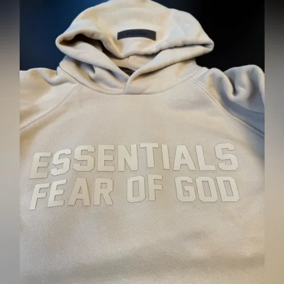 Essentials Fear Of God Beige Hoodie