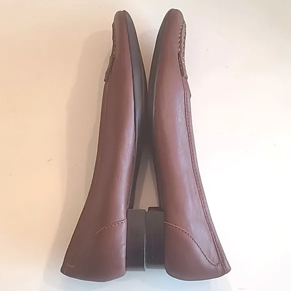 Etienne Aigner Juliana Leather Loafers Slip On Mini Heel Flat Cushion Sole 10.5