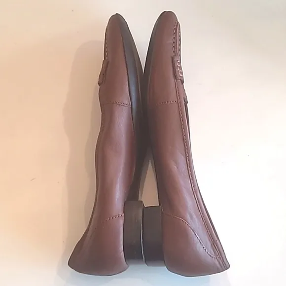Etienne Aigner Juliana Leather Loafers Slip On Mini Heel Flat Cushion Sole 10.5