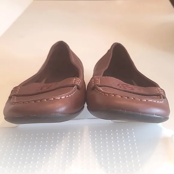 Etienne Aigner Juliana Leather Loafers Slip On Mini Heel Flat Cushion Sole 10.5