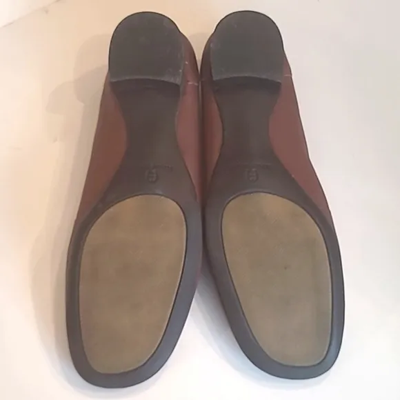 Etienne Aigner Juliana Leather Loafers Slip On Mini Heel Flat Cushion Sole 10.5
