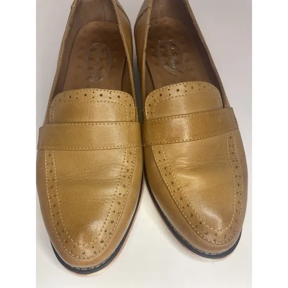 EUC Mona Flying Women's Comfort Real Italian Brown Leather Loafers Sz 9