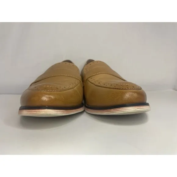 EUC Mona Flying Women's Comfort Real Italian Brown Leather Loafers Sz 9
