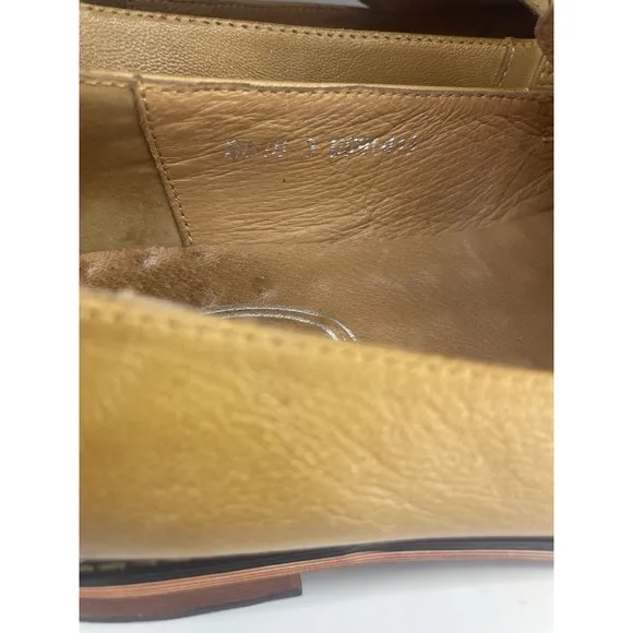 EUC Mona Flying Women's Comfort Real Italian Brown Leather Loafers Sz 9
