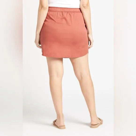 Evereve Sundry Sunday Skirt Bungee Drawstring Terracotta Rust Orange Size Medium