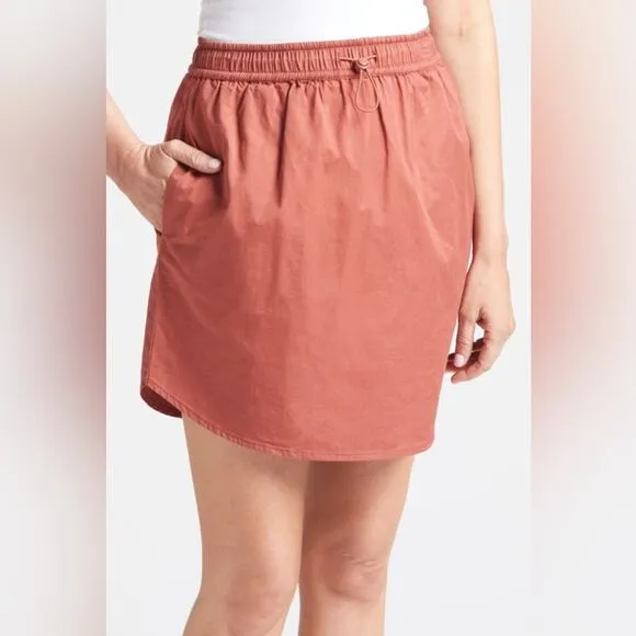 Evereve Sundry Sunday Skirt Bungee Drawstring Terracotta Rust Orange Size Medium