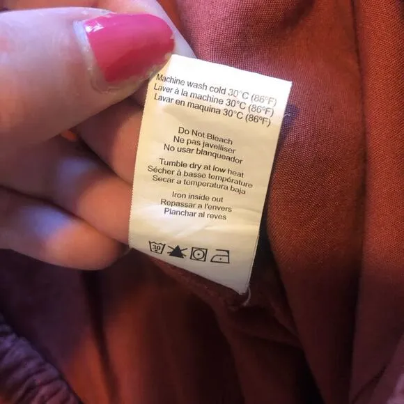Evereve Sundry Sunday Skirt Bungee Drawstring Terracotta Rust Orange Size Medium