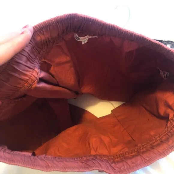 Evereve Sundry Sunday Skirt Bungee Drawstring Terracotta Rust Orange Size Medium