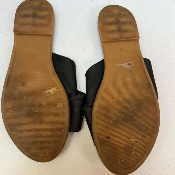 Everlane The Day Crossover Leather Slide Size 8 Black