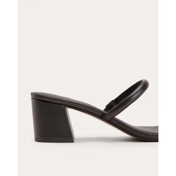 Everlane The Double Strap Heels in Black Leather 6 New Womens Sandals