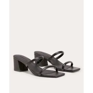Everlane The Double Strap Heels in Black Leather 6 New Womens Sandals