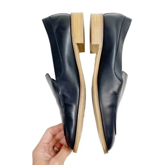 EVERLANE The Modern Black Leather Pointed Toe Low Heel Loafers