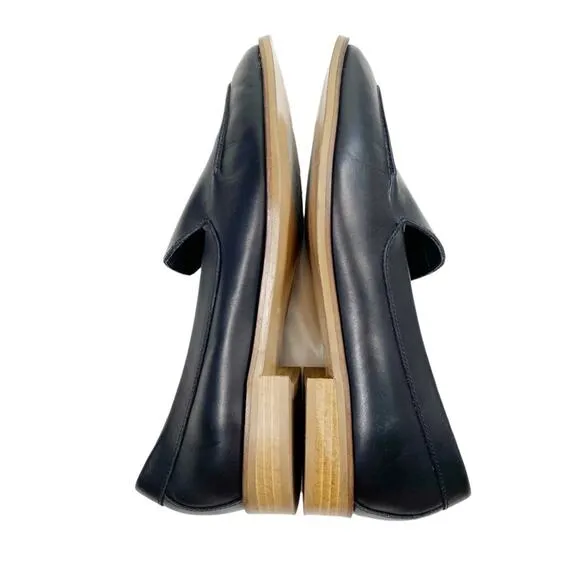EVERLANE The Modern Black Leather Pointed Toe Low Heel Loafers