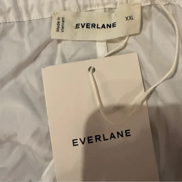 Everlane The Supima Puff-Sleeve Midi Dress in White Sz XXL‎ NEW