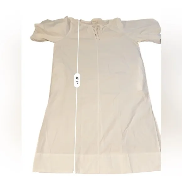 Everlane The Supima Puff-Sleeve Midi Dress in White Sz XXL‎ NEW