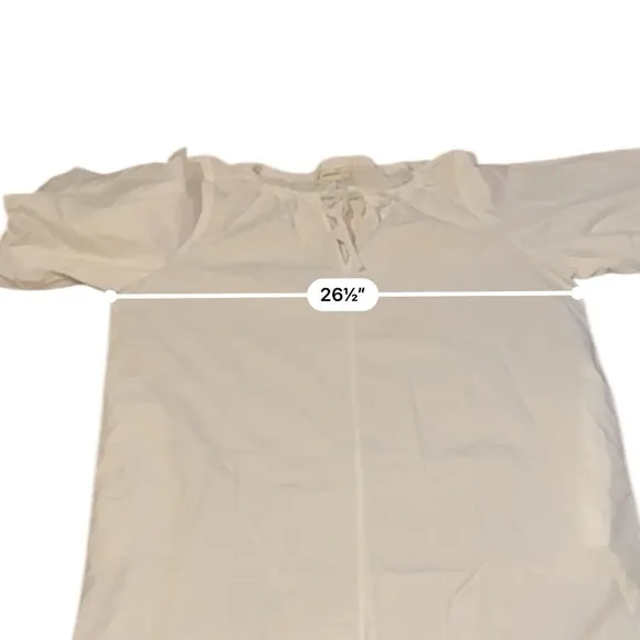 Everlane The Supima Puff-Sleeve Midi Dress in White Sz XXL‎ NEW