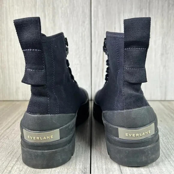 Everlane Utility Canvas Boots Combat Lace Up Platform Shoe Women's Size 6.5