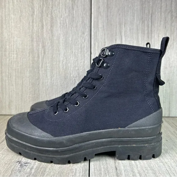 Everlane Utility Canvas Boots Combat Lace Up Platform Shoe Women's Size 6.5