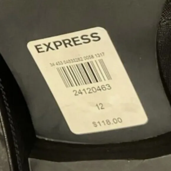 Express Mens SZ12 Black leather modern penny loafer wardrobe staple dress office